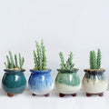 3 inch Glaze Handcraft Ceramic Pot Set, Small Cactus Planter by Unknown