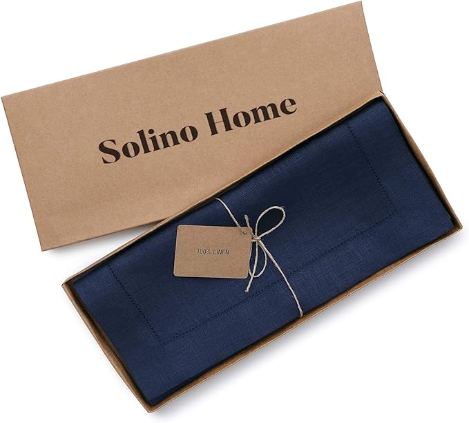 Solino Home Linen Navy Blue Table Runner 36 Inches - Image 6