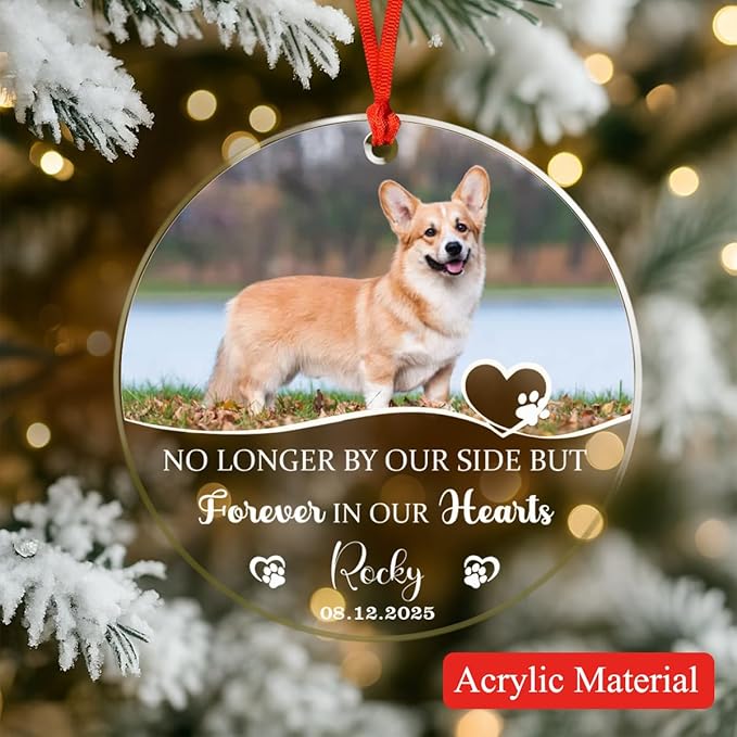 Personalized Dog Memorial Glass Ornaments, Pet Sympathy Gifts, Pet Remembrance - Image 6