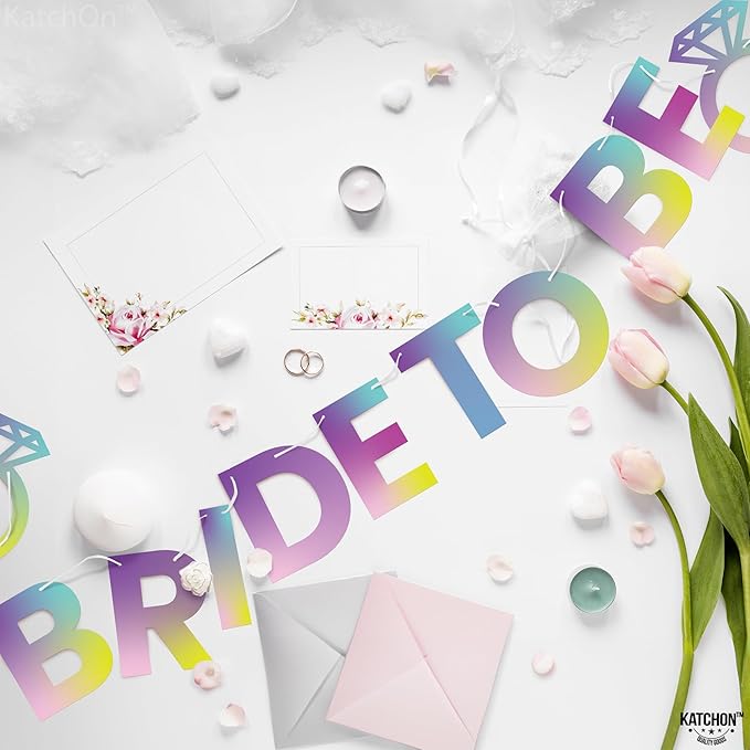 KatchOn, Iridescent Bride To Be Banner Purple - Image 7