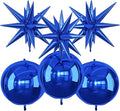 6Pcs Navy Blue Foil Balloons, 22Inch Royal Blue 4D Round Ball Balloon and by Adorely