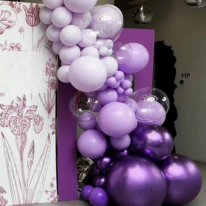 90pack Metallic Purple Balloons Different Size 18/12/10/5 Inch Metallic Purple - Image 5