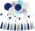 Teal Silver White Navy-Blue Party-Decorations by HongTongTong