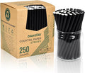 5.75 inch 8mm Wide Short Black Paper Drinking Straws Disposable by chunspak