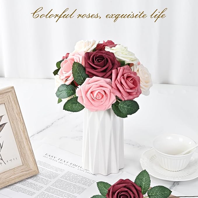 BLEUM CADE 36Pcs Artificial Flowers Fake Roses - Image 5