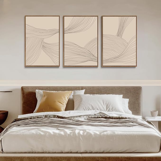 myusuar 3 Piece Large Modern Abstract Canvas Framed Wall Art - Image 3