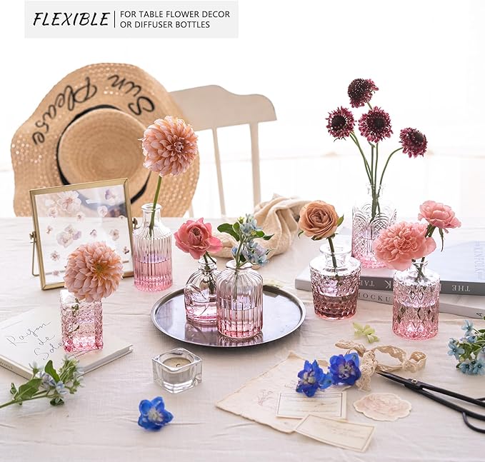 12Pcs Glass Bud Vase Set, Small Flower Vase - Image 4