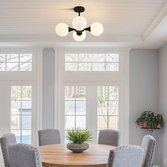 KCO Lighting Mid Century Modern Semi Flush Mount Ceiling Light Fixture - Image 9