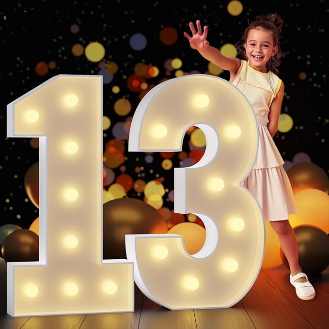 Marquee Numbers 3 Feet Tall Large Light Up Numbers 13th 13 Year Old Thirteen - Image 8