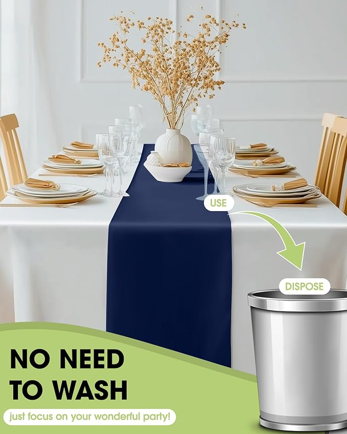 Pureegg Navy Blue Plastic Table Runners - Image 4
