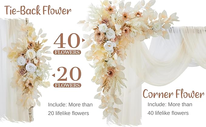 Wedding Arch Flowers with Drapes Kit - Image 3