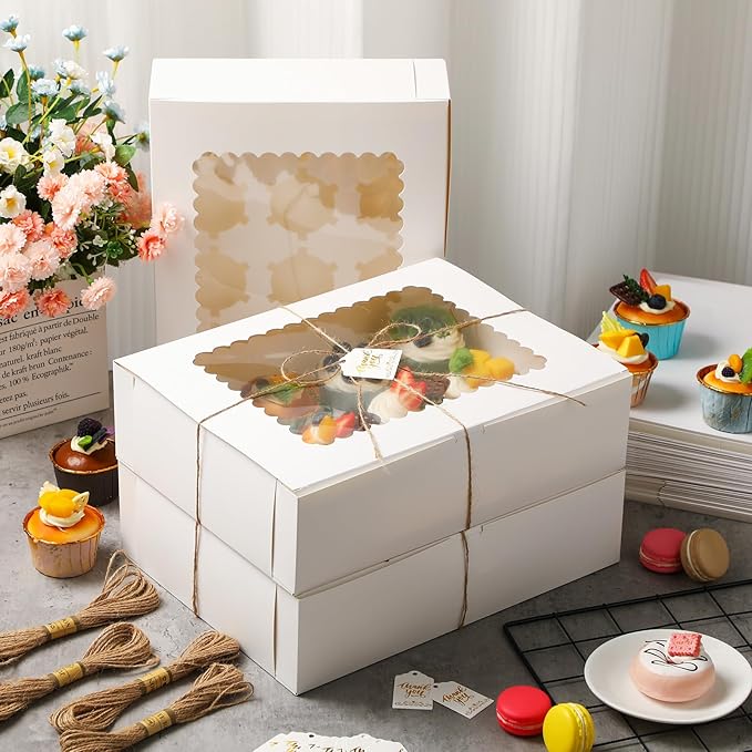 36 Pack Cupcake Boxes Hold 12 Standard Cupcakes Disposable Cupcake Containers - Image 3