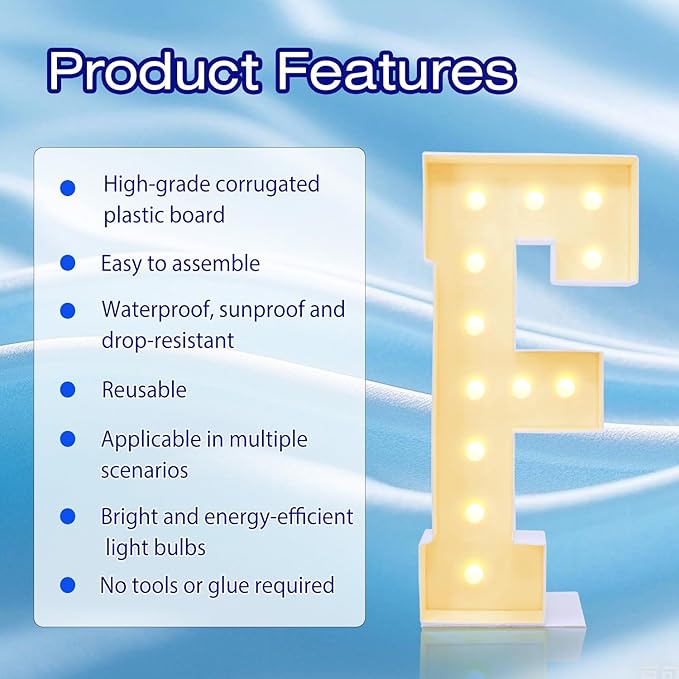 4FT Marquee Plastic Letters F - Image 2