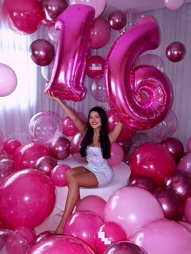 Rosy Purple Number 1 Balloon 40 inch, Number 1 Birthday Balloons - Image 5