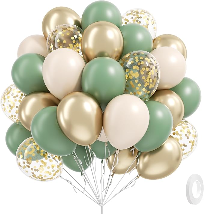 Sage green Balloons by Vicduotex