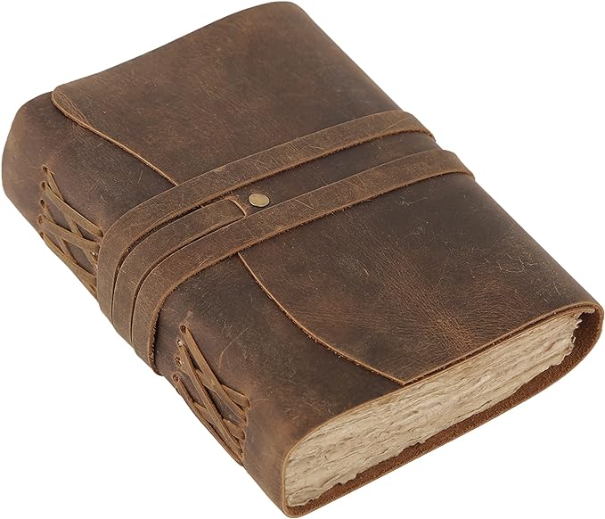 Handmade Leather Journal | Writing Notebook Diary | Bound Daily Notepad by KomalC