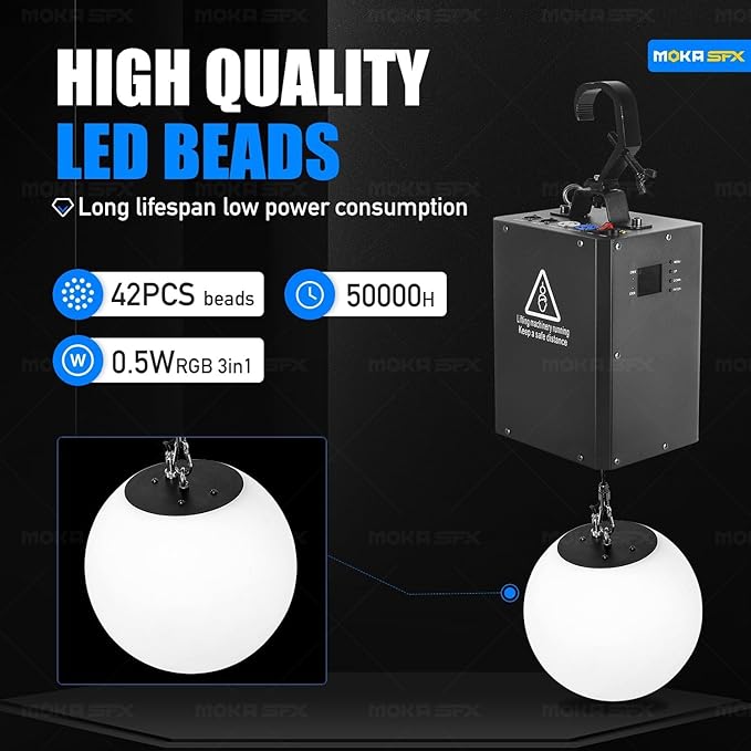3D LED Light Lifting System DMX RGB LED Light Lift Ball Wave Effect Winch - Image 5