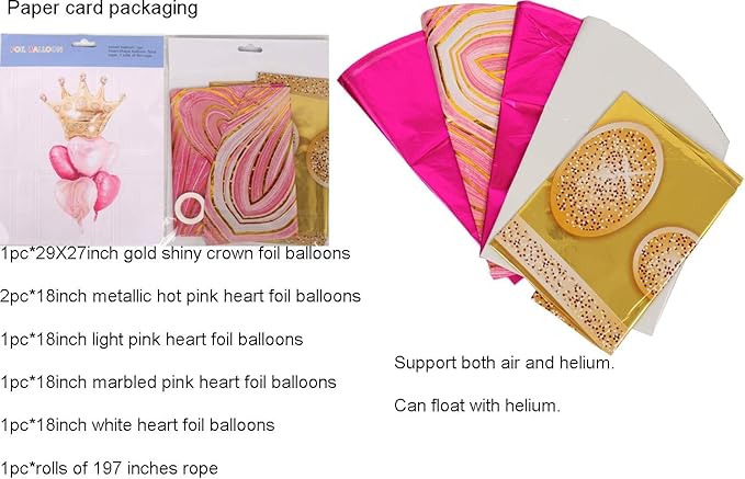 Pink And Blue Crown Balloons Set - Image 6