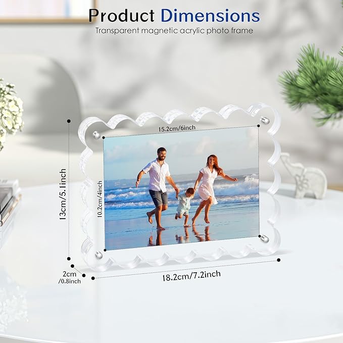 Scalloped Magnetic Picture Frame 4x6 Inch - Image 3