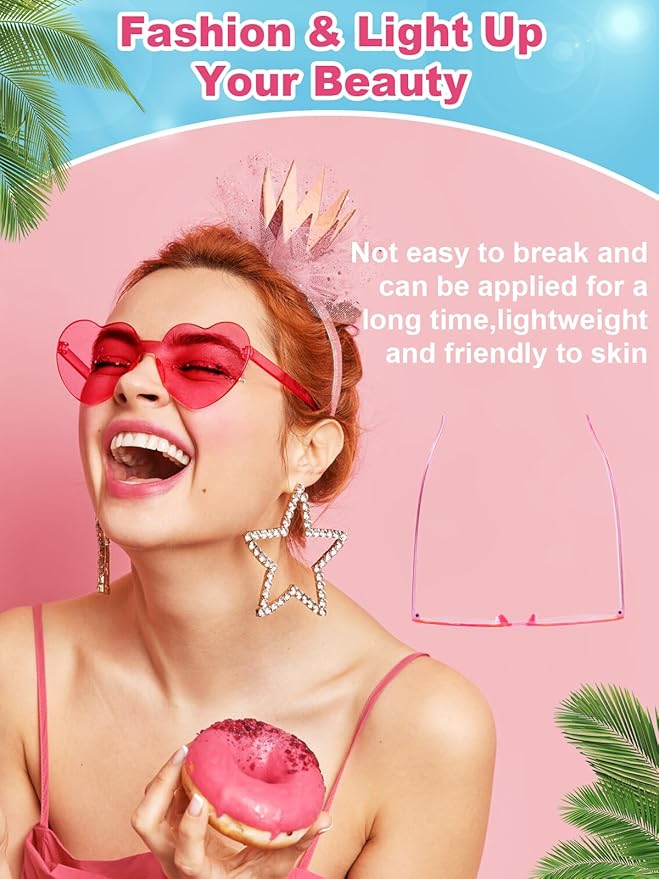 12 Pairs Heart Shaped Sunglasses - Image 4