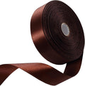 1 Inch Brown Satin Ribbon 50 Yards Solid Fabric Ribbons by Celadora