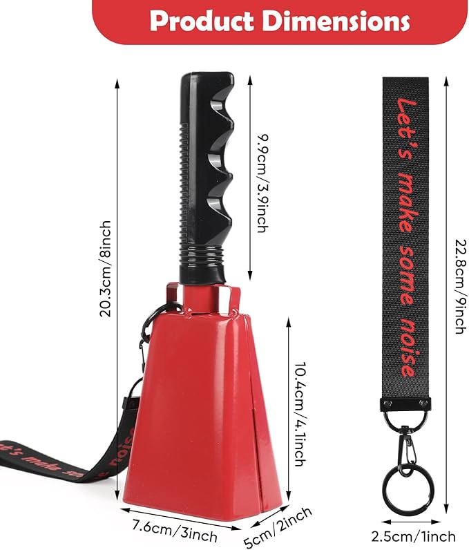 Cow Bells Noise Makers with Handle: Cowbells Hand Percussion - Image 2