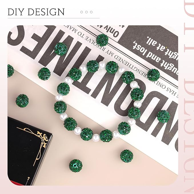 200pcs 10mm Emerald Rhinestone Beads - Image 4