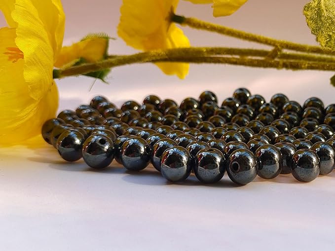 Stone Beads 8mm 100pcs Black Hematite Beads Round Loose Gemstones Beads - Image 5