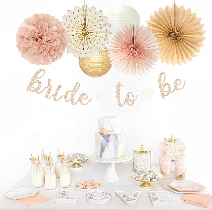 Champagne-Gold Beige Fall Boho Bachelorette Party-Decorations - Image 5