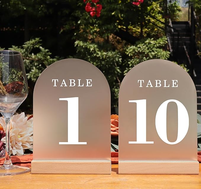 Wedding Table Numbers 1-10, Acrylic Arch Signs by ORGANTEAM
