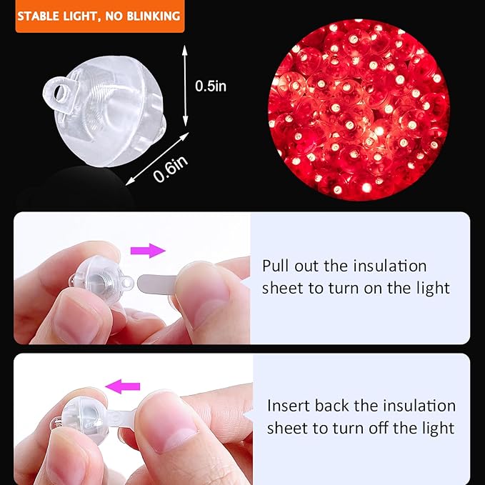 200PCs Balloon Lights, Long Standby Time Mini Ball Light, Mini Led Lights - Image 3