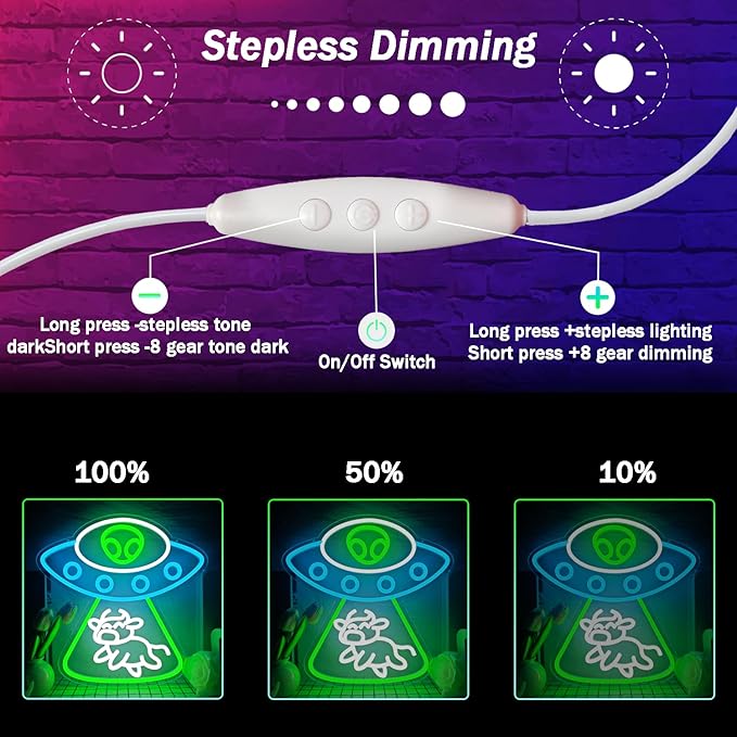 Alien Neon Sign Dimmable UFO Neon Signs - Image 3