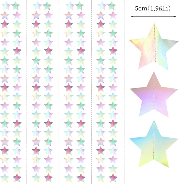 Iridescent Disco-Holographic Party-Decorations Christmas Garland - 62ft Twinkle - Image 2