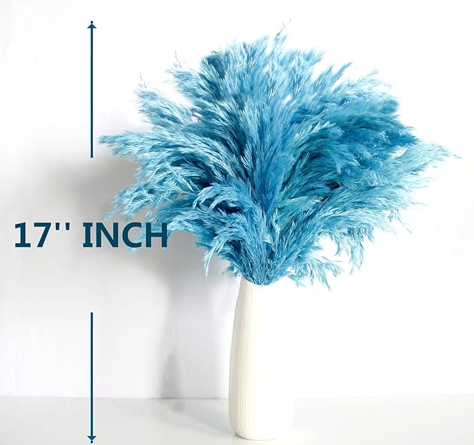 Blue Pampas Grass for Home Decor - Image 3
