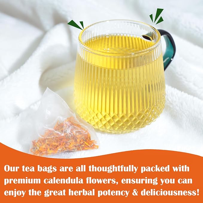 FullChea - Dried Calendula Flowers Tea, 30 Teabags, 1.5g/bag - Premium - Image 5