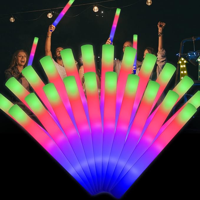 LifBetter 45 Pcs Glow Sticks Bulk- LED Foam Sticks in The Dark by LifBetter