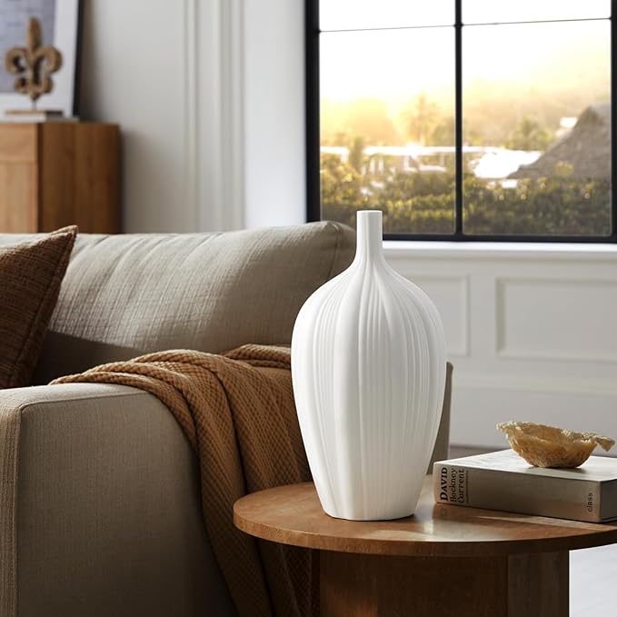 RONDURE 13.9" Modern Ceramic Table Lamp, Modern Bedside Lamps - Image 4
