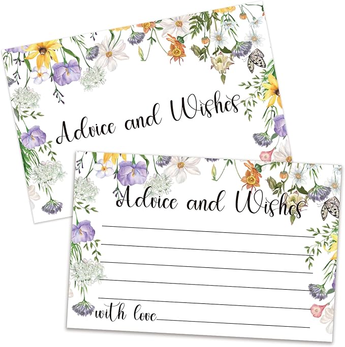 Floral Advice and Wishes Cards, Double-sided Blank Cards Suitable by ZEDEV