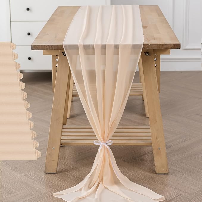 12Pack 9ft Chiffon Table Runner 14x108 Inch Sheer Romantic Table Runner - Image 6