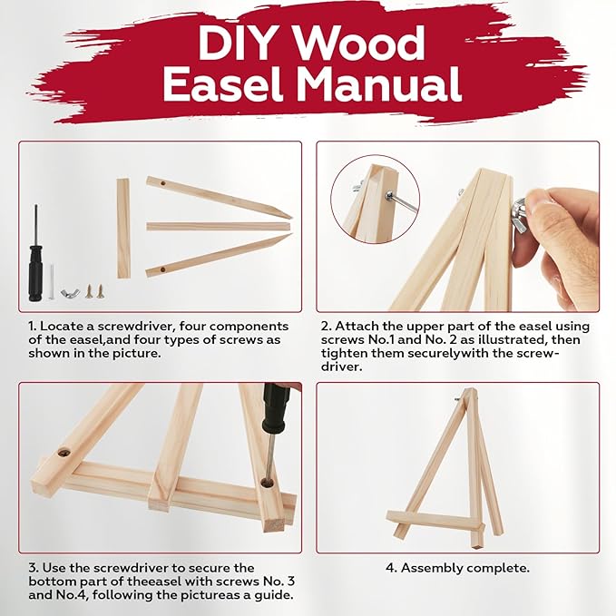 10 Pack 9 Inch Wooden Easel Stand, Portable A-Frame Tabletop Display Easel - Image 3