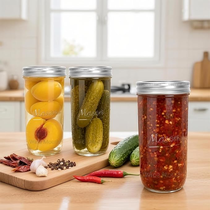 CycleMore 6 Pack Wide Mouth Mason Jars - Image 6