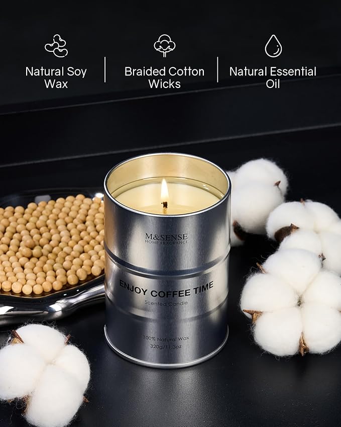 M&SENSE Scented Candle, Coffee Medium Jar Candle Gifts - Image 3