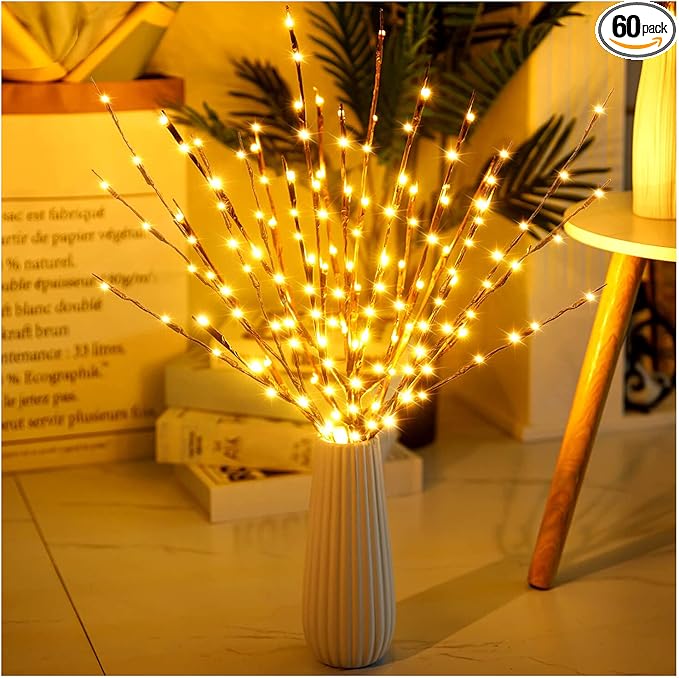Lights Twig - 60 LED Waterproof & Battery Operated Branch Lights by CLESDF