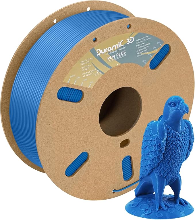 DURAMIC 3D PLA+ Filament 1.75mm 1Kg Blue, PLA Plus Filament 1Kg Spool Tougher by Duramic3D