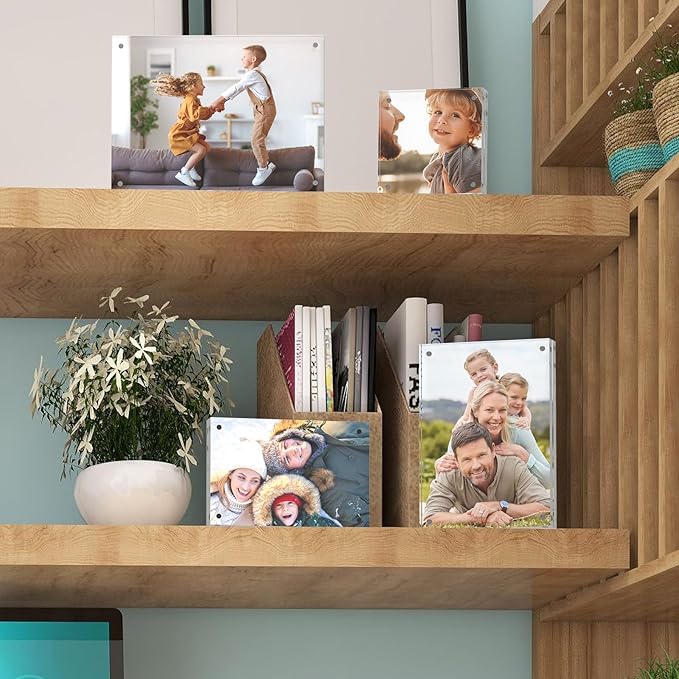 5x7 Acrylic Picture Frames, 20mm Thick Clear Frameless Magnetic Photo Frames - Image 6