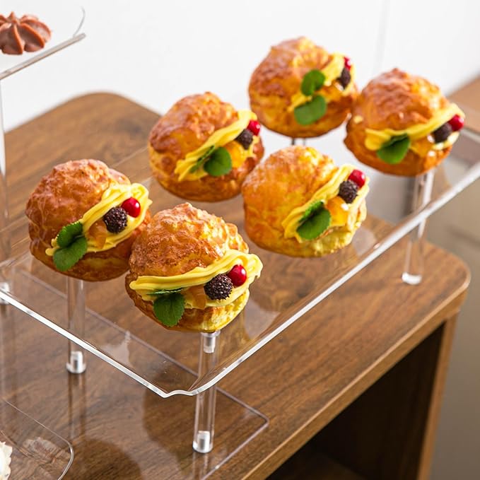 Acrylic Dessert Table Display Set, 3 Tiered Serving Trays and Platters - Image 6