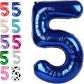 Large Night Blue 40 Inch Birthday Number 5 Balloon, Night Blue Five 5th 15 25 by Upgesy