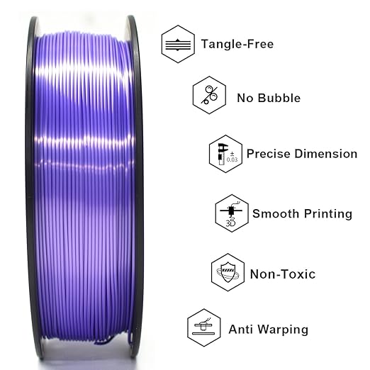 Geeetech Purple Silk PLA Filament 1.75mm - Image 3