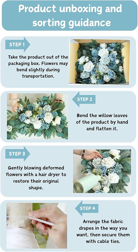 Artificial Arch Flowers Kit, Ceremony and Reception Background Rose Decoration - Image 5
