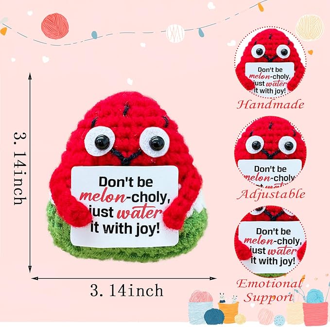 Emotional Support Crochet Watermelon, Lovely Gift - Image 2